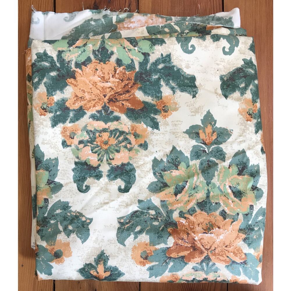 Vintage Waverly Bonded Fabric De La Salle Floral Fabric Pieces 48" Wide 9 Yards